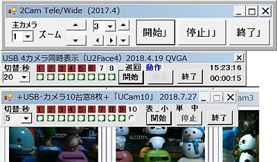 図22:メニューの変遷(上から下へ3種)